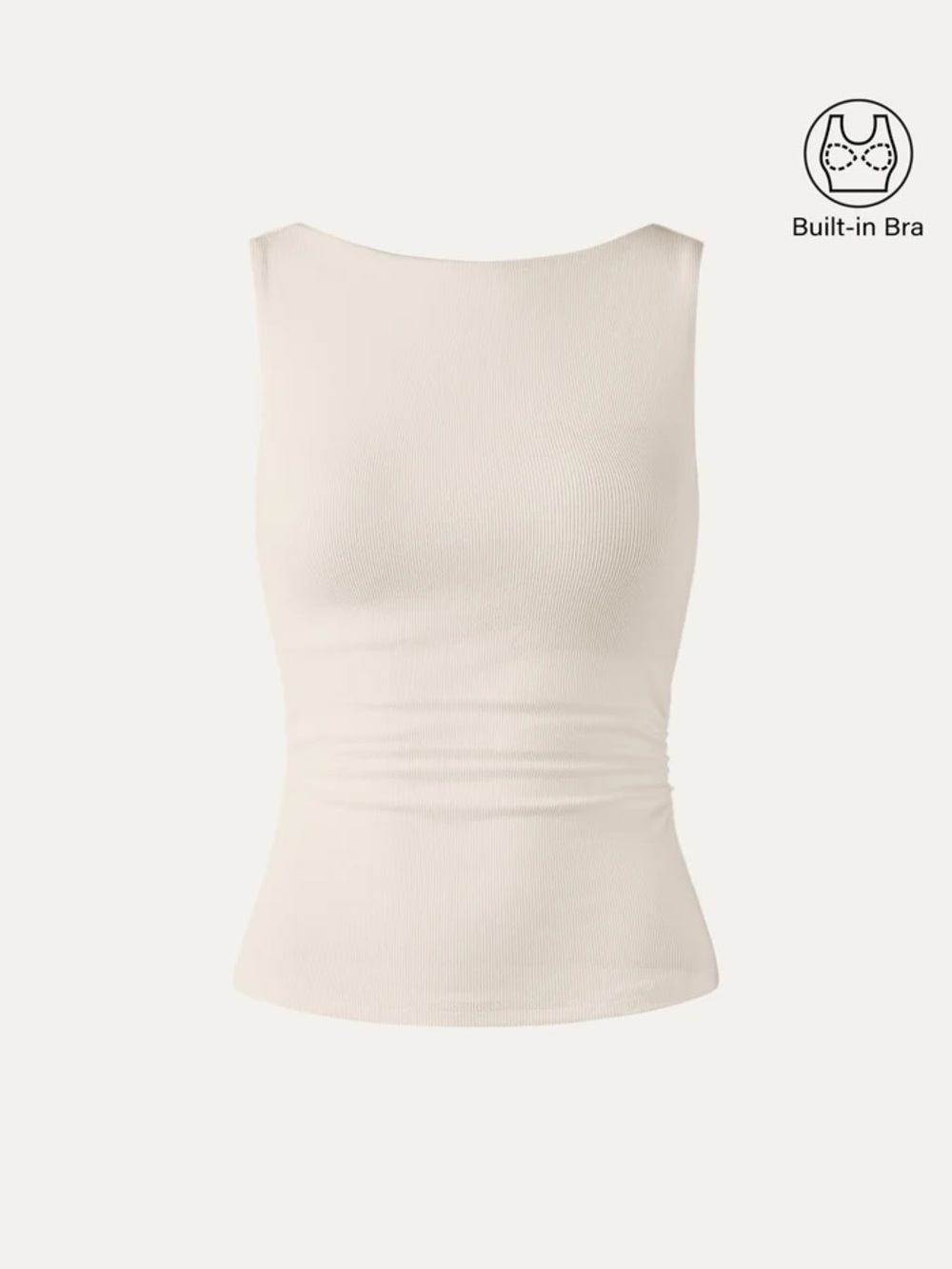 NWT OGL ELASTIC OPEN BACK BRA TANK IN CREAM (gardenia)